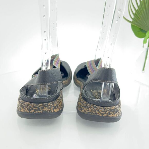 Rieker Daisy Sandals Size 41 9.5 Shoe Slingback Black Leather Multicolored Strap - Picture 6 of 14